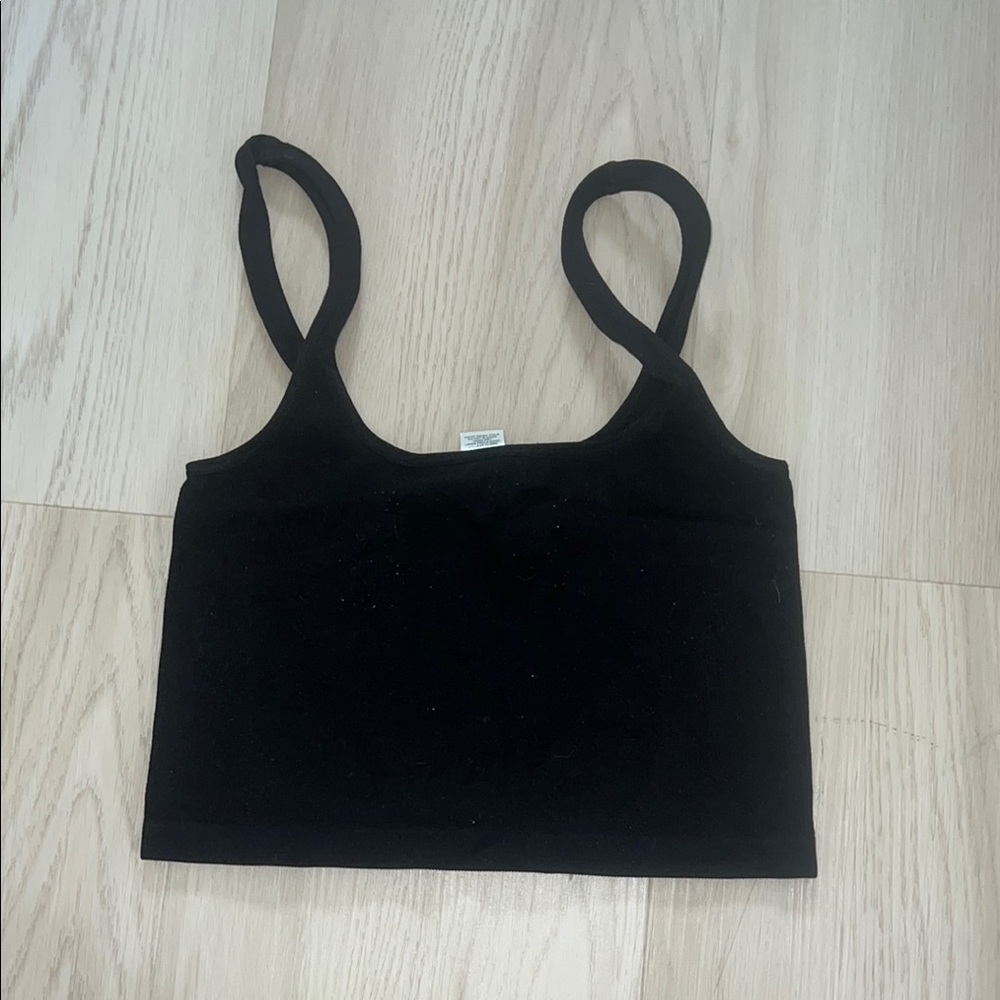 Black Cropped Tank Top
